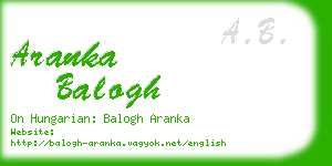 aranka balogh business card